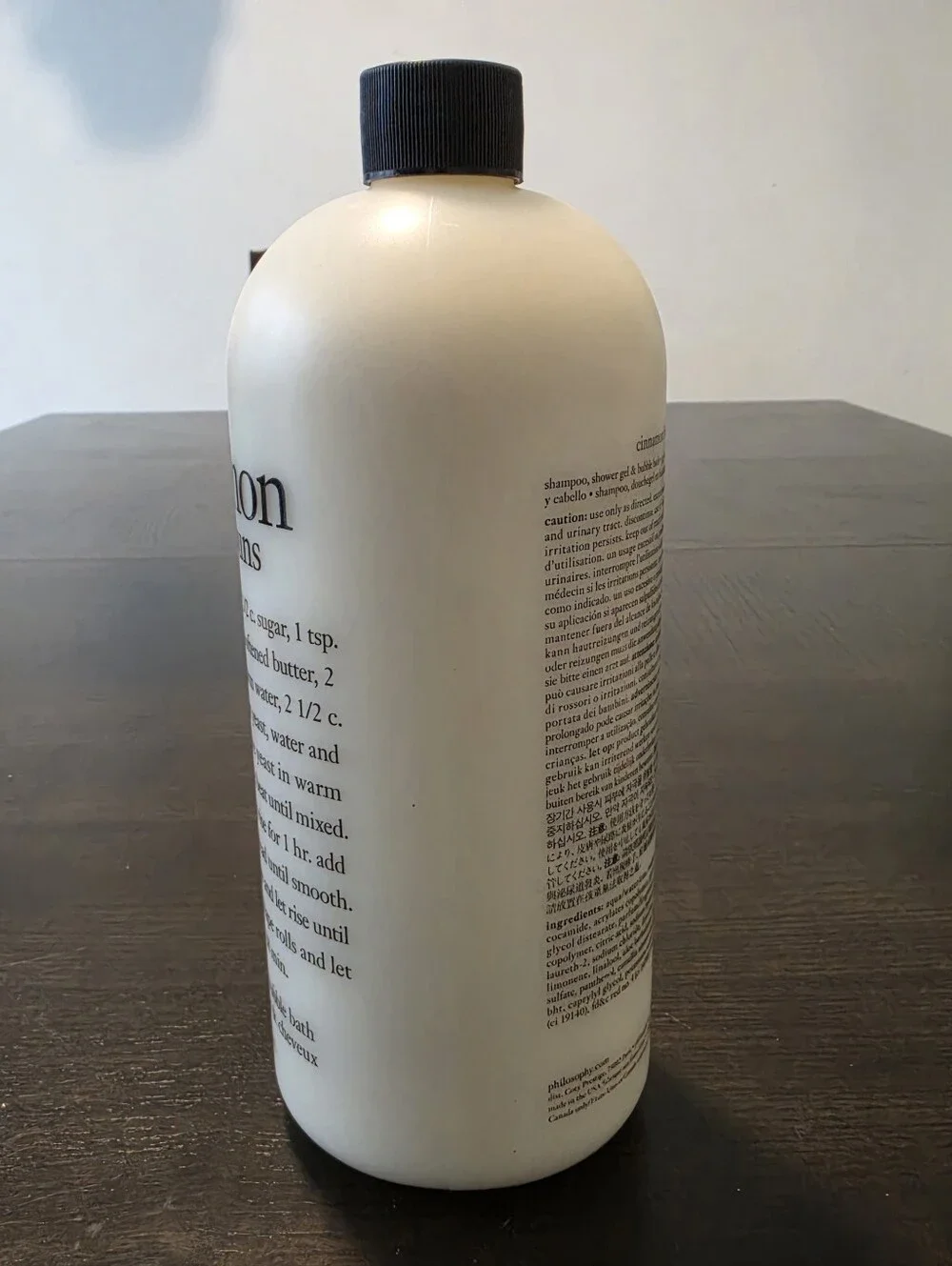 Philosophy Cinnamon Buns 3in1 Shampoo Shower Gel Bubble Bath 32oz (FLAW)